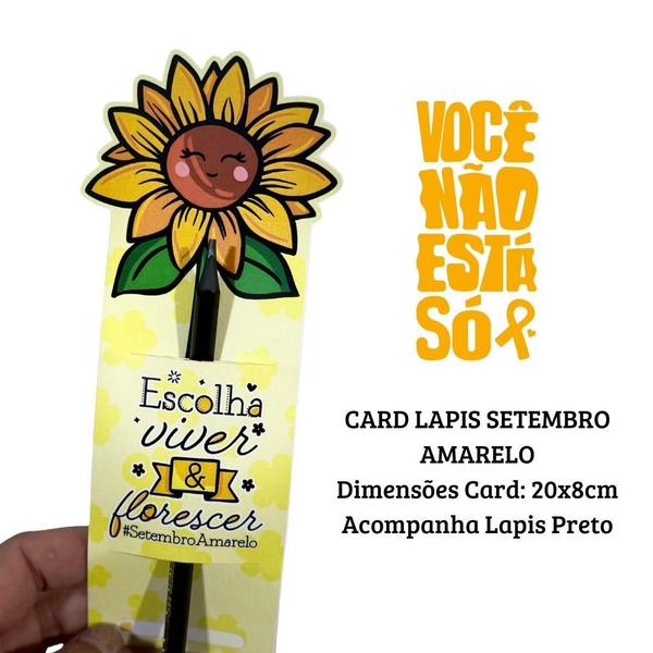 Imagem de 25 Lembrancinha Setembro Amarelo Card Lapis Clientes