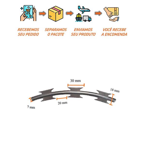 Imagem de 25 Metros Cerca Concertina 30 Cm Dupla Clipada Scudo