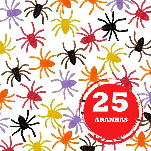 Imagem de 25 Mini Aranhas Coloridas Lembrancinha Halloween 