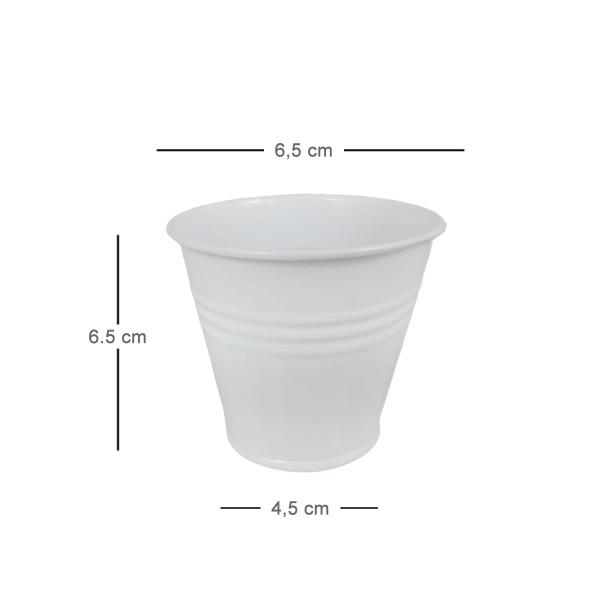 Imagem de 25 Mini vaso cachepot metal decorativo vasinho festas branco