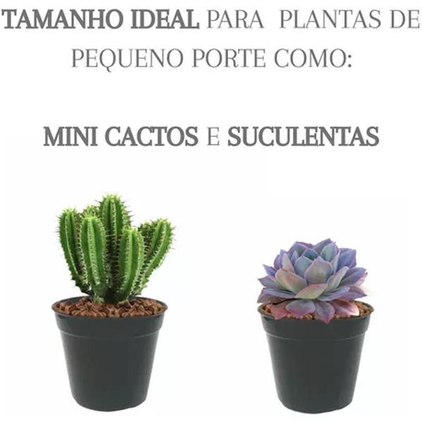 Imagem de 25 Mini Vaso Plástico N7 Ceramica Suculentas Cactos Atacado