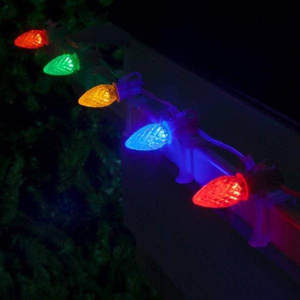 Imagem de 25 Pacote Iluminação Wintergreen OptiCore C7 LÂMPADAS de Natal LED - Substituição LED Luzes de Natal Pesada Duty Premium Ao Ar Livre Luzes de Natal, Base E12 (Faceted Multicolor)