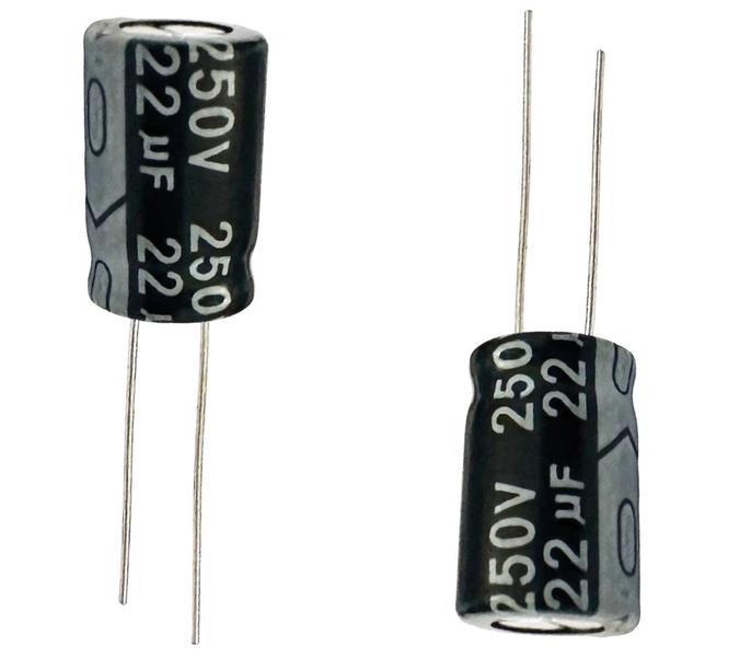 Imagem de 25 PÇS - CAPACITOR ELETROLITICO 22X250V - 22UF X 250V - 105º