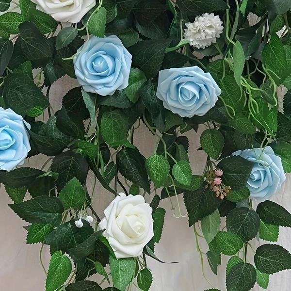 Imagem de 25 Peças De Rosas Artificiais Com Hastes Para Buquês De Casamento Diy, Peças Centrais, Festa,