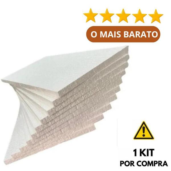 Imagem de 25 placas de isopor antichamas espessura 10mm (1cm) forro térmico acústico EPS