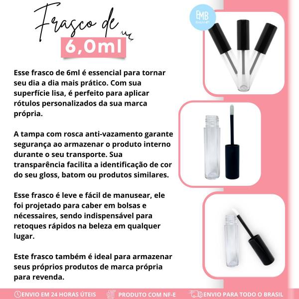 Imagem de 25 Unidades de Batom Labial Vazio 6ml Com Batoque 6ml.