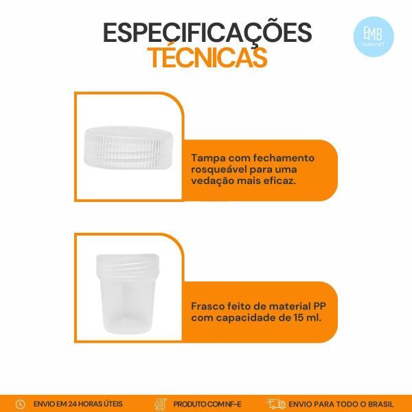 Imagem de 25 Unidades De Frascos Vios 15 Ml Para Guache E Cosméticos