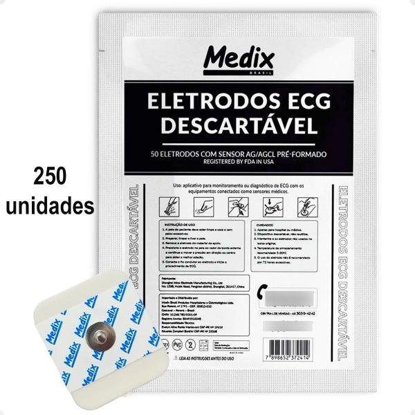 Imagem de 250 Eletrodos Para Ecg Adulto Monitoração Cardíaca Medix