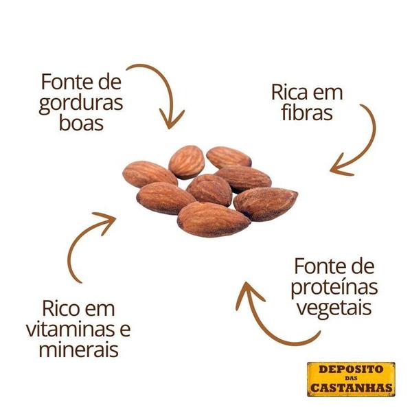 Imagem de 250g Amêndoa Sem Casca Torrada e Salgada Sabor Irresistível