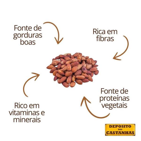 Imagem de 250g Amêndoa Sem Casca Torrada Sem Sal Saudável Saboroso