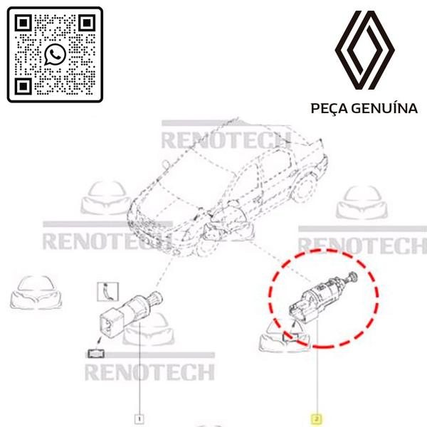 Imagem de 253206170r - interruptor de freio - branco - para todos os motores - a partir de 2007 - sandero ii / sandero / duster / logan ii / logan