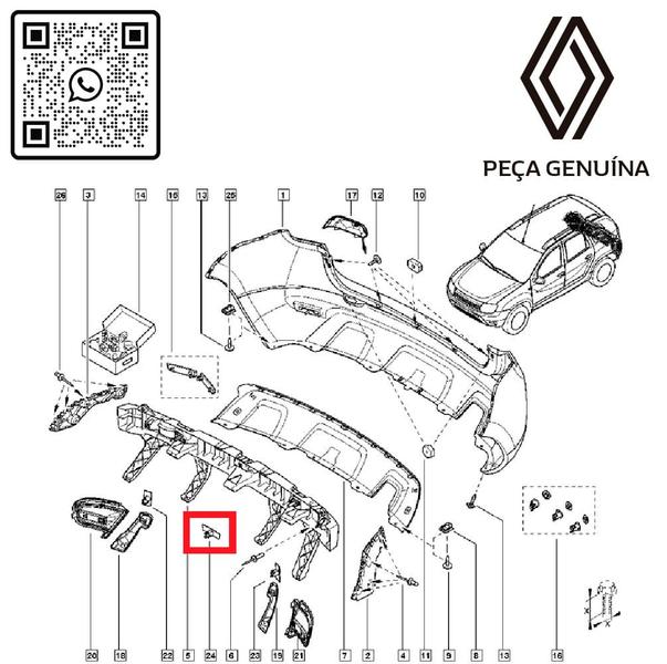 Imagem de 253c67851r - suporte do sensor de estacionamento - 2011 em diante - duster