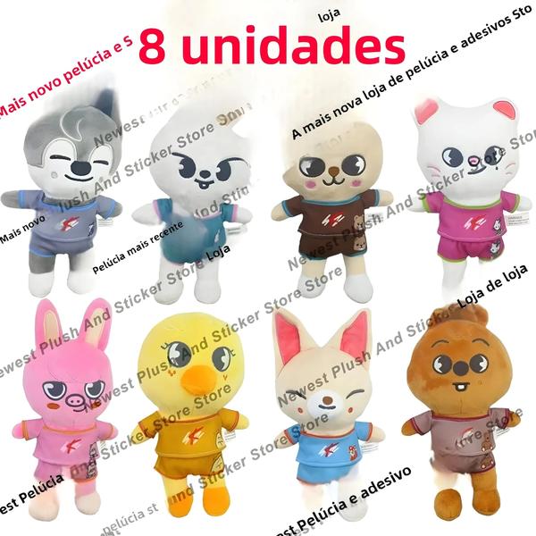 Imagem de 25cm Kpop Cartoon Stuffed Animal Plushie Kawaii JYP Chaveiro Pingente Criança Adulto Presente