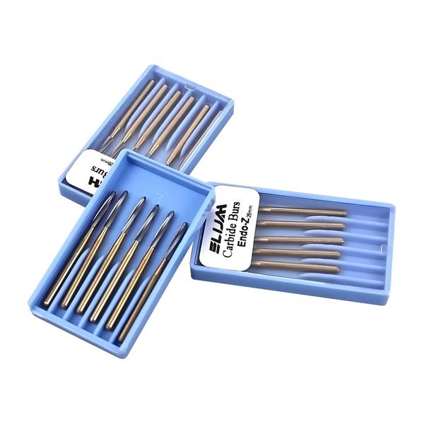 Imagem de 25mm 28mm Dental Carboneto De Tungstênio Burs 6 Pçs Caixa Endo-z Polimento Cirúrgico Cortadores De