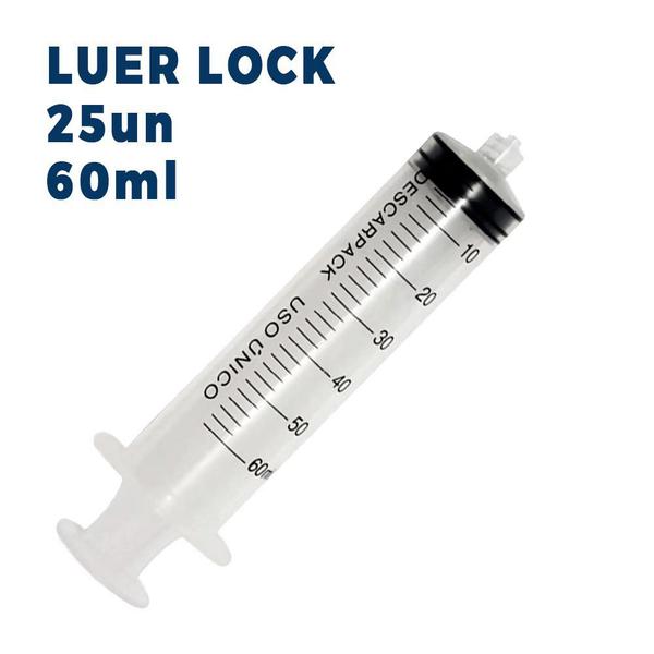 Imagem de 25un 60mL Seringa Descartável Bico LUER LOCK - Descarpack