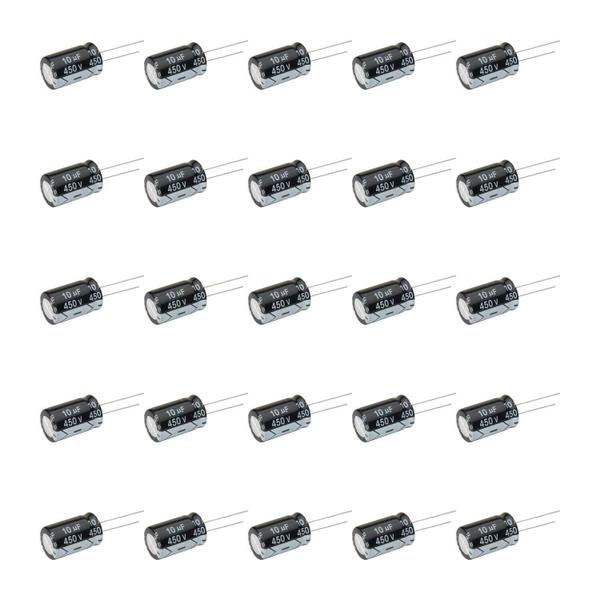 Imagem de 25x Capacitor Eletrolítico 10uf x 450v 105º Kit c/25 Peças