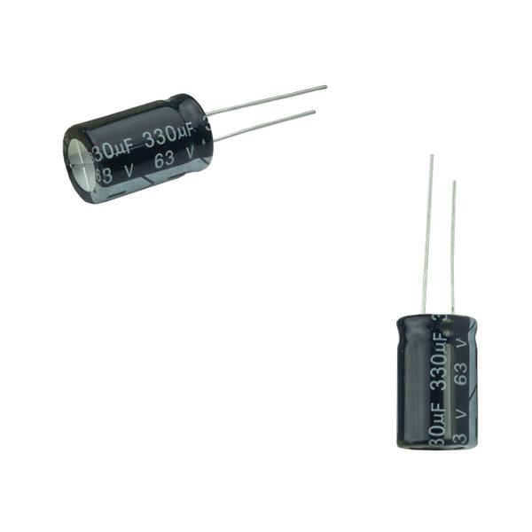 Imagem de 25x Capacitor Eletrolítico 330uf x 63v 105º Kit c/ 25 Peças