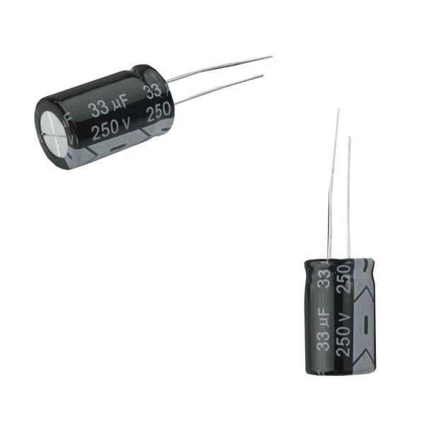 Imagem de 25x Capacitor Eletrolítico 33uf x 250v 105º Kit c/ 25 Peças