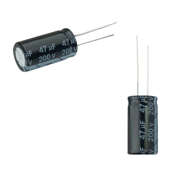 Imagem de 25x Capacitor Eletrolítico 47uf x 200v 105º Kit c/25 Peças