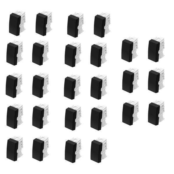 26 Módulos Interruptore Paralelo Preto 16A/250V Habitat - Fame Imagem de 26 Módulos Interruptore Paralelo Preto 16A/250V Habitat - Fame