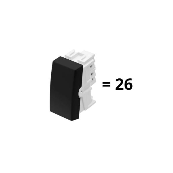 26 Módulos Interruptore Paralelo Preto 16A/250V Habitat - Fame Imagem de 26 Módulos Interruptore Paralelo Preto 16A/250V Habitat - Fame
