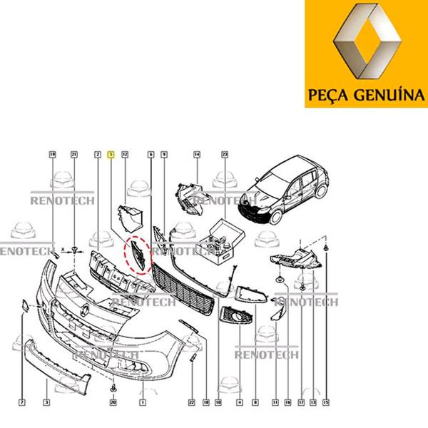 Imagem de 261a23322r - moldura do farol de milha - para o lado direito - todos os motores - de 2011 até 2013 - sandero