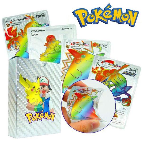 Imagem de 27 Cartas de Pokemon Prata Rainbow Cartinhas Deck Cards