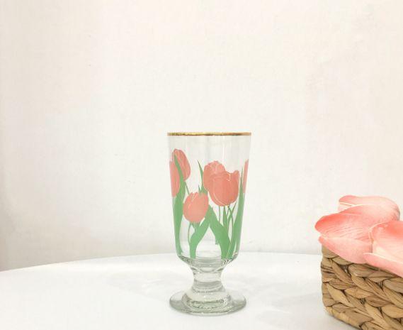 Imagem de 280ml Little Daisy Goblet Glass Vintage Goblet Phnom Penh Glass Tulips Wine Cup Bebendo Copo de Café de Suco de Vidro Vidro à moda antiga