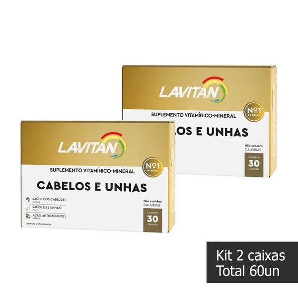 Imagem de 2cx Suplementos Vitaminas Lavitan Cabelos Unhas 60 Dias