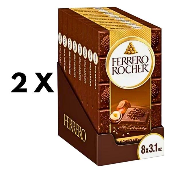 Imagem de 2cxs De Barra De Chocolate Ao Leite FERRERO ROCHER 90g- 16un