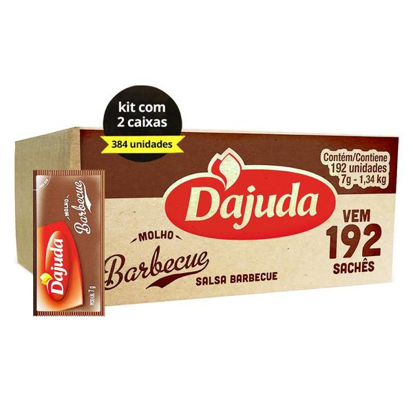 2Kits Sachês Molho Barbecue DAjuda 7G 192Un Para Churrascaria Costela Porco Lanches Acompanhamento - Wilson Foods Imagem de 2Kits Sachês Molho Barbecue DAjuda 7G 192Un Para Churrascaria Costela Porco Lanches Acompanhamento
