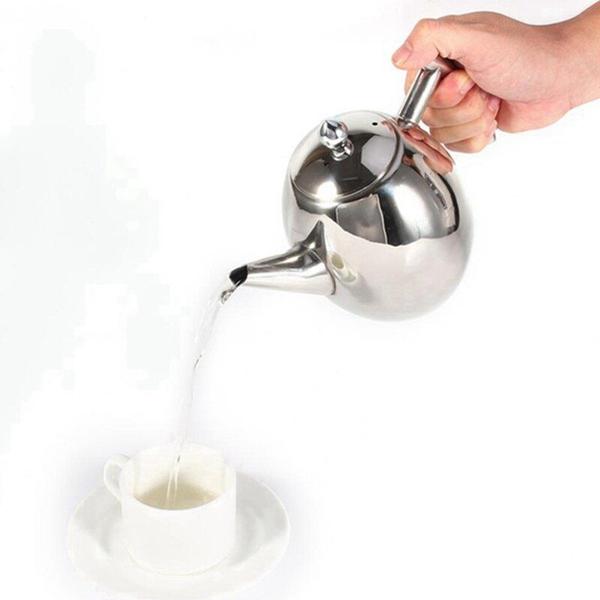 Imagem de 2L Bule de aço inoxidável com bule de enrapeador de chá com teaware Infunder conjunto bule infuser de chaleira para indução Bules