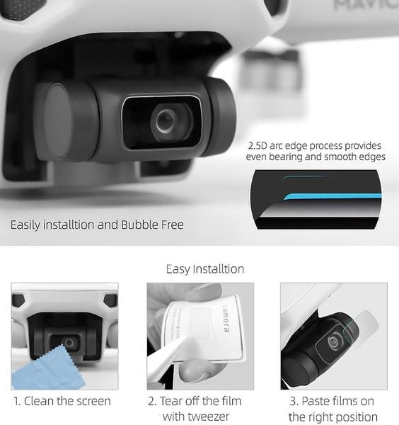 2pc câmera lente protetora 9h filme temperado conjunto para dji mavic mini drone - HUOGUO Imagem de 2pc câmera lente protetora 9h filme temperado conjunto para dji mavic mini drone