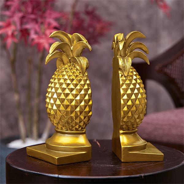 Imagem de 2PCS Creative Golden Pineapple Bookends, Home Furnishes