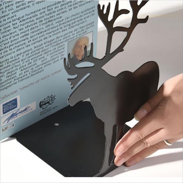 Imagem de 2PCS Elk Reindeer Shaped Book Holder, Metal Bookends,