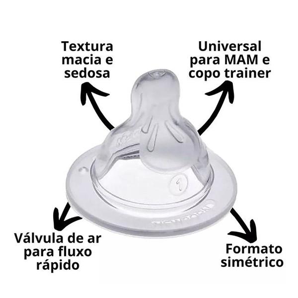 Imagem de 2un Bico Mamadeira Nº 1 Ortodôntico Fluxo Lento 0+ Meses Mam