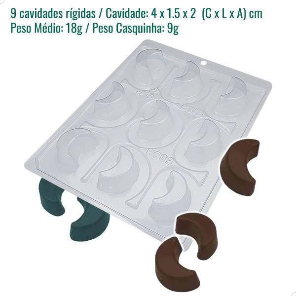 Imagem de 2un Forma para Chocolate com Silicone Meia Lua Gourmet 18g Ref. 9632 BWB