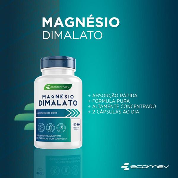 Imagem de 2Un Magnesio Dimalato Formula Pura Concentrada 500Mg 240Cáps Ecomev (KIT 4 MESES)