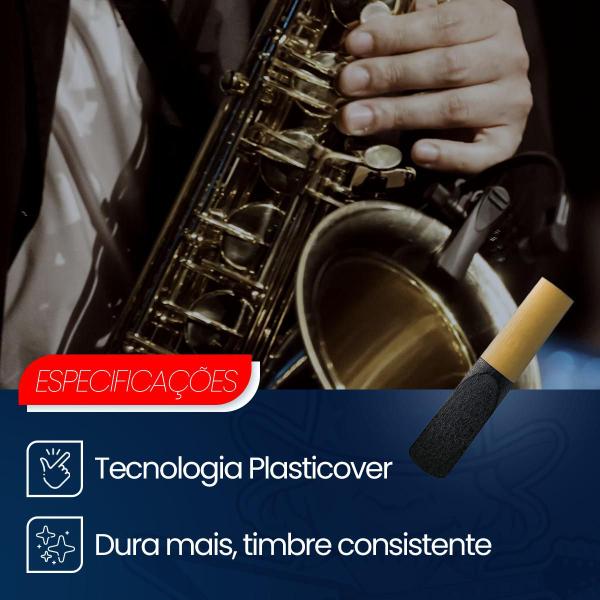 2un Palheta D'Addario Plasticover Revestidas Saxophone Alto 1.5 Made In U.S.A - Daddario Imagem de 2un Palheta D'Addario Plasticover Revestidas Saxophone Alto 1.5 Made In U.S.A