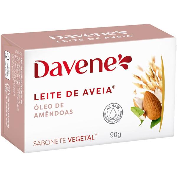 Imagem de 2UN Sabonete Vegetal Leite de Aveia Oleo Amendoas 90G Davene