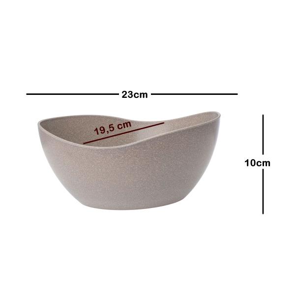 Imagem de 2un Tigela saladeira bowl oval 1,9lt cinza petra