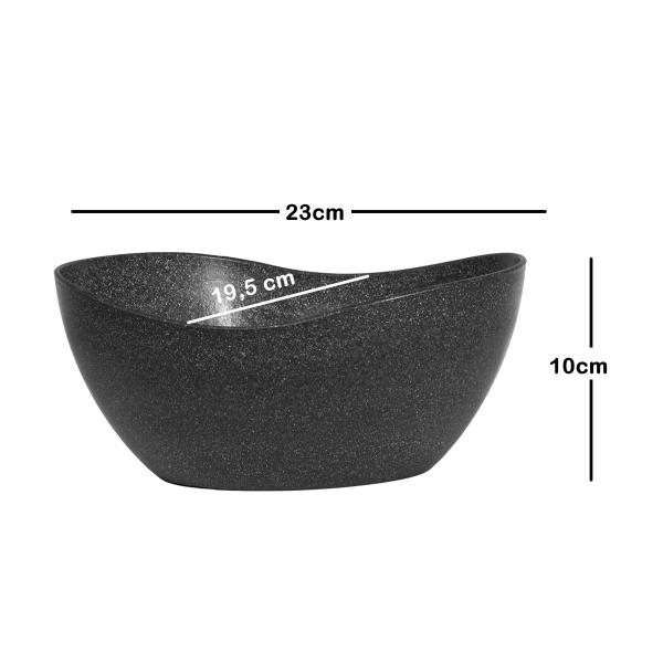 Imagem de 2un Tigela saladeira bowl oval  1,9lt preto