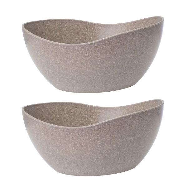 Imagem de 2un Tigela saladeira bowl oval 1,9lt servir cinza petra