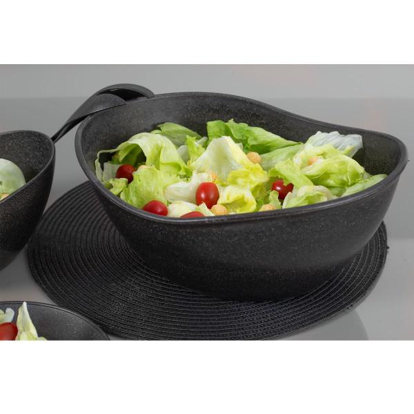 Imagem de 2un Tigela saladeira bowl oval servir 1,9lt preto