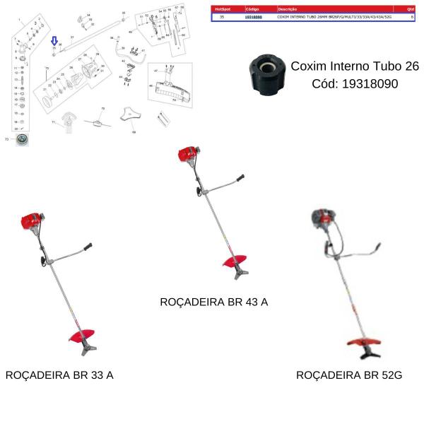 Imagem de 2unid Coxins Internos Tubo Roçadeira 33/ 43A - CÓD: 19318090