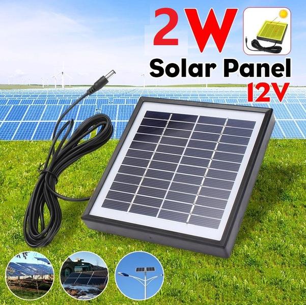 Imagem de 2W 12V Painel Solar Com 3m Cabo Energia Solar Painel de Energia Solar Polissil ªcio