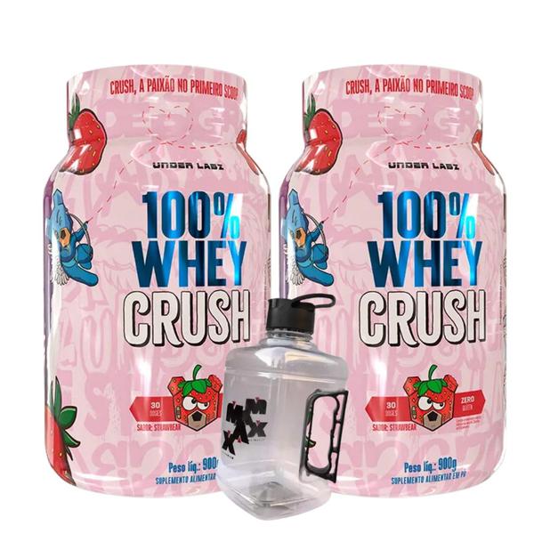 Imagem de 2x 100% Whey Crush Pote 900g - Under Labz + Galão 1L Max Titanium