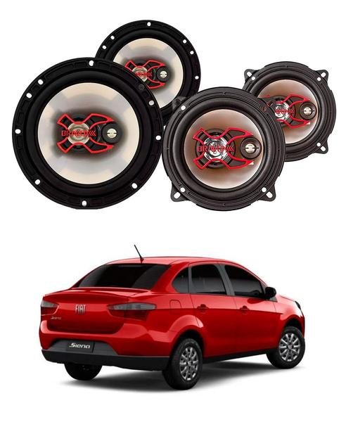 Imagem de 2x Alto Falantes 6" Polegadas + 2x 5" Polegadas 100W RMS Triaxial B3x60x/B3x50x Fiat Grand Siena