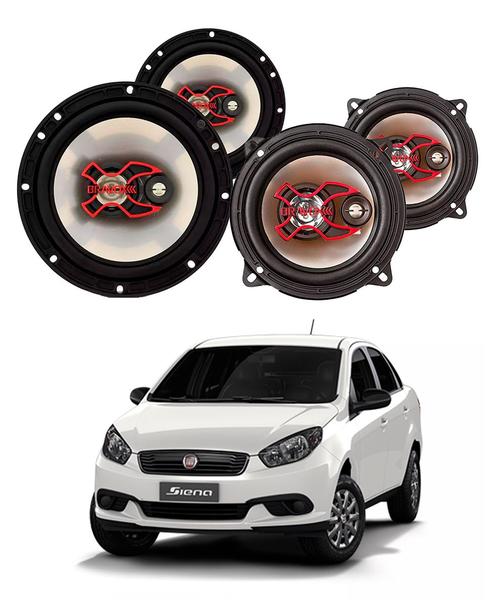 Imagem de 2x Alto Falantes 6" Polegadas + 2x 5" Polegadas 100W RMS Triaxial B3x60x/B3x50x Fiat Siena 2003/2021