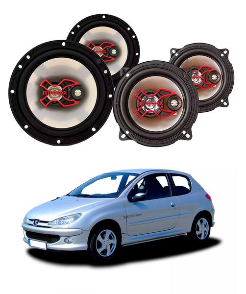 Imagem de 2x Alto Falantes 6" Polegadas + 2x 5" Polegadas 100W RMS Triaxial B3x60x/B3x50x Peugeot 206